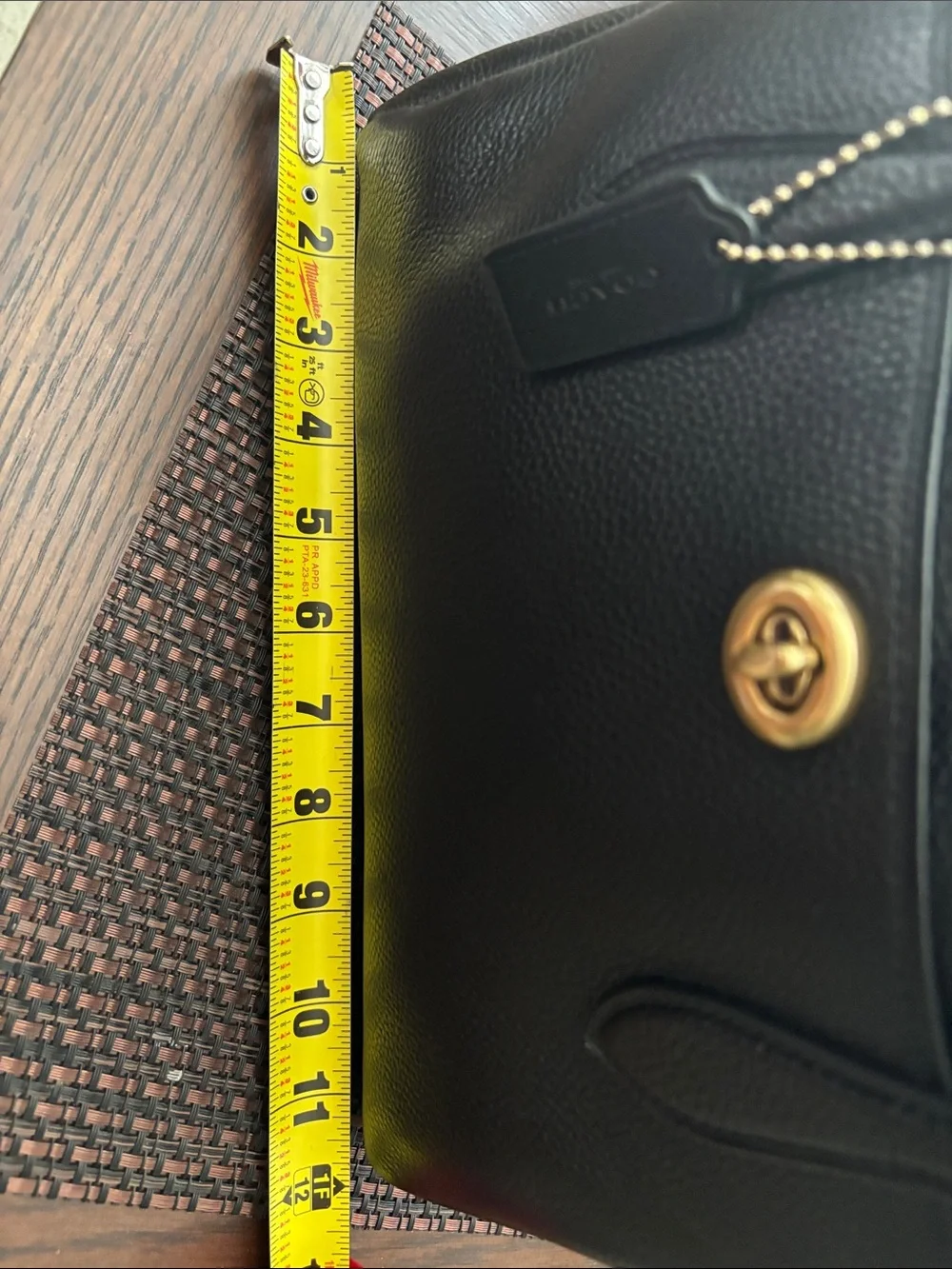 Coach Lora 30 in Black Pebbled Leather with Gold Hardware